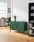 Buffet Vert en Acier 65 x 100 x 40 cm à 2 Portes à Fentes 1 Etagère Mobilier pour Bureau Style Industriel Moderne