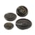 Lot de 3 boutons 4 trous imitation corne Gris Anthracite