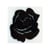 Ecusson thermocollant petite rose noir 3cmx3.5cm