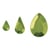 Gouttes strass acryliques, vert clair, 6,10,14mm, 310 pces