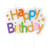 Bougie Happy Birthday - multicolore
