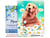 Peinture par Numéro Figured'Art avec Cadre - Golden Retriever - Kit de Loisir Créatif DIY Numéro d'Art Complet - 40x50cm toile tendue sur châssis