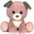 Peluche - Peluche Puppy Eyes Pets - Chien rose poudré et gris - 22 cm