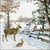 Lot de 4 serviettes en papier découpage collage 33 cm NATURE L HIVER NO 207