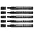 Lot de 5 marqueurs permanents - EDDING - Pointe biseau 1-5 mm - Corps aluminium - Noir