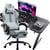 Ensemble chaise gaming et bureau GTPLAYER - Tissu - Gris - 55P 55l 136H cm