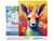 Peinture par Numéro Figured'Art avec Cadre - Kangourou Coloré Abstrait - Kit de Loisir Créatif DIY Numéro d'Art Complet - 40x50cm toile tendue sur châssis