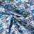 Tissu Popeline de Coton légère imprimé liberty rétro sur fond Bleu pétrole