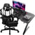 Chaise gaming avec bureau GTPLAYER - Tissu - Blanc - 51P x 70l x 135H cm