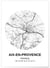 Affiche Carte Aix-en-Provence | A3 : 29,7x42cm