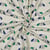 Tissu Sweat léger Bio Jennifer Bouron chiens Bleu et Vert sur fond Ecru