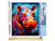 Peinture par Numéro Figured'Art - Hippopotame Coloré Abstrait - Kit de Loisir Créatif DIY Numéro d'Art Complet - 40x50cm toile roulée + châssis en bois à monter