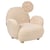 Fauteuil Enfants en Bouclé Beige Rembourré Pieds en Bois Siège Chambre d'Enfant