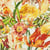 Lot de 4 serviettes en papier découpage collage 33 cm FLEUR JAUNE ORANGE F 380