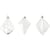 Décorations en Verre, H : 9,6+9,8+10,5 cm, d 7+7,9+8 cm, transparent, 3 pièces/ 1 Pq.