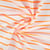 Tissu Sweat léger envers gratté rayé Orange fluo sur fond Blanc