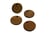4 Breloques rondes 15mm en bois de noyer
