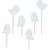 6 Cake Toppers - Fantôme Halloween Pastel