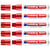 Lot de 5 marqueurs permanents - EDDING - Pointe biseautée large 5-15 mm - Corps aluminium - Rouge