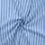 Tissu Coton Stretch rayé Rayures Blanche sur fond Bleu ciel