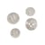 Lot de 3 boutons rond pailleté argent