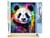 Peinture par Numéro Figured'Art - Panda Coloré Abstrait - Kit de Loisir Créatif DIY Numéro d'Art Complet - 40x50cm toile roulée + châssis en bois à monter