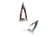 2 Chandeliers forme triangle  30*15mm argenté