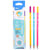 Crayon graphite DELI - HB - Corps triangulaire - Bleu, rose, jaune - 8 mm x 175 mm