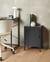Meuble de Rangement de Bureau Noir en Métal Acier Thermolaqué avec 2 Étagères Style Moderne Industriel