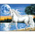 Princesse - Canevas antique La licorne Mimo Verdé 50x65cm