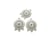 4 Chandeliers ethniques - 27*21mm - argent vieilli et émail blanc