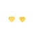 Bouton coeur culot 17mm jaune mimosa