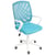 Chaise de Bureau Bleu en Maille Tissu Pivotant pour Ordinateur à Hauteur Réglable