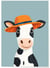 Affiche Vache au chapeau | A3 : 29,7x42cm