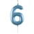 Bougie Chiffre 6 - Bleu Ciel