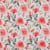 Tissu Voile de Coton fleurs Rosabella roses sur fond Blanc cassé - Au mètre