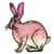 Ecusson thermocollant lapin 4 cm x 3,5 cm