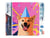 Diamond Painting Broderie Diamant Figured’Art 40x50cm toile entière roulée avec diamants carrés - Chien souriant pop art
