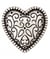 Carte de 2 boutons Coeur Folklore à queue 20mm - Prym Argent Vieilli gris