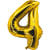 Ballon aluminium - 30 cm - or - chiffre 4