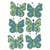 Papillon en feutrine, bleu clair, 5 cm, 6 pces