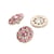Lot de 3 boutons strass rose 18mm