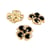 Lot de 3 boutons strass trèfle noir 19mm