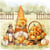 Lot de 4 serviettes en papier découpage collage 33 cm GNOME LEGUME AUTOMNE D 109 XL
