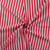 Tissu Coton Stretch rayé Rouge sur fond Blanc