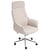 Chaise de Bureau Beige Clair en Velours Hauteur Réglable Pivotante avec Accoudoirs Évasés Style Moderne