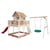 AXI Maisonnette Liam avec balancoire Nid rond Summer Brun Blanc avec Toboggan Rouge - Axi House