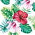 Lot de 4 serviettes en papier découpage collage 33 cm FLEUR HIBISCUS F 915