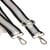Bandoulière sangle bicolore 40x140cm noir/argent