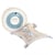 Doudou carré plat chien bleu en coton BIO - 25 cm
